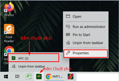 Shortcut APC startbar