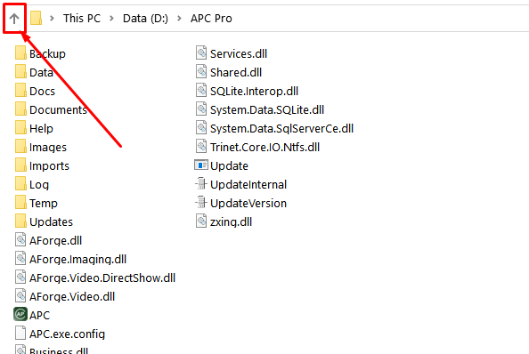 Up to folder